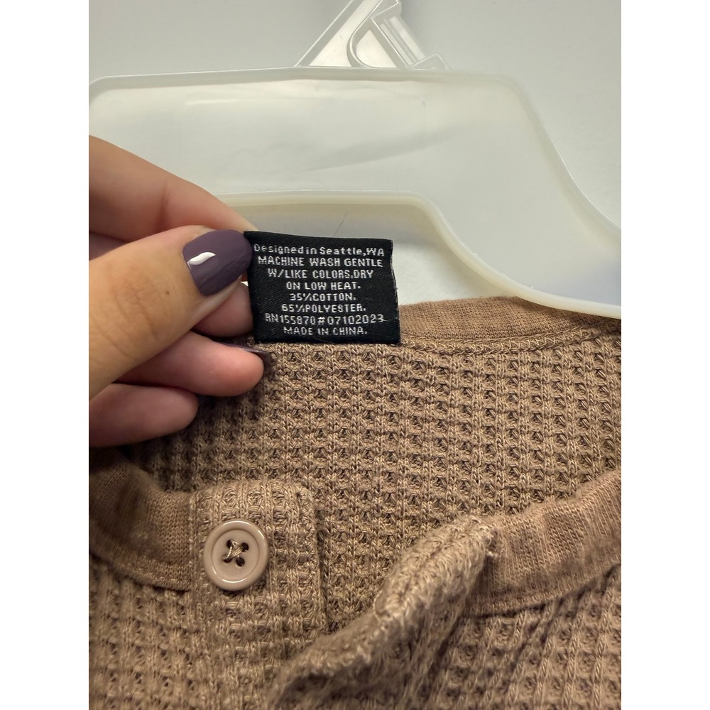 Little Bipsy Kids Waffle Knit Henley Dress Mocha Brown Long Sleeve 3T 4T - Picture 5 of 5
